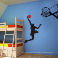 Etiqueta engomada desprendible casera de las decoraciones del Pvc de la pared de los niños de la impresión del baloncesto